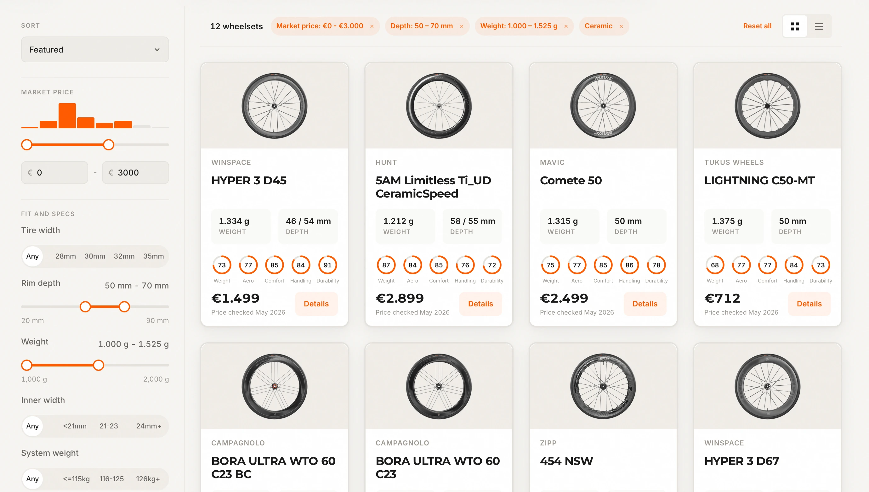 Wheelset Catalog screenshot